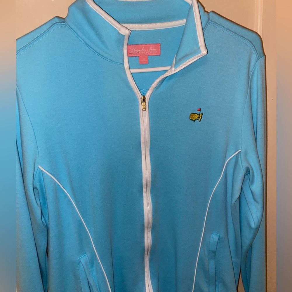Magnolia Lane Collection Women Masters Full
Zip Sweater Size Medium Blue